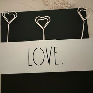 Pink and Black Love Sign with Heart Clips